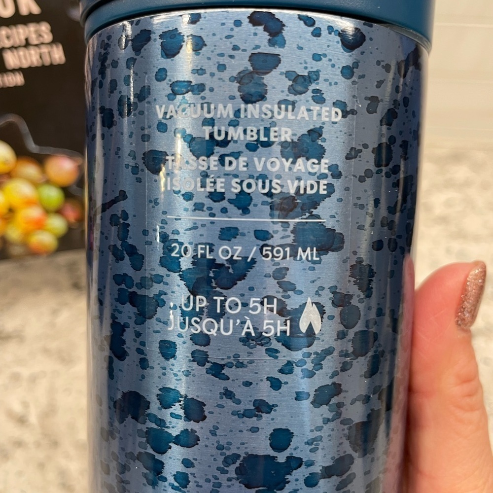 Starbucks 2024 Speckled Blue Stainless Steel Tumbler. 20 Oz. Brand new. NWT! HFT - Picture 3 of 10